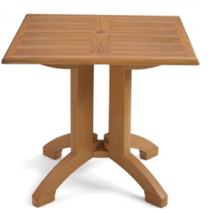 Grosfillex Atlanta 32" Square Table Teak Decor UT370008