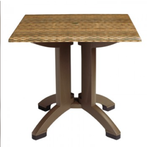 Grosfillex Atlanta 36" Square Table Wicker Decor UT375018