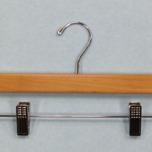 STYLES HANGER 14000. 14" X 3/8" Skirt/Pant Hanger with Squared Ends,Natural/Chrome.