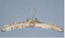 STYLES HANGER 3770-IV. Satin Padded Hanger - Regular Vinyl Coated Hook - Ivory.