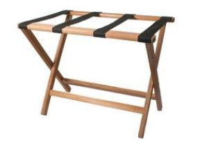Styles, Solid Hardwood Luggage Rack - Natural with 4 Black Straps. Item 451 .