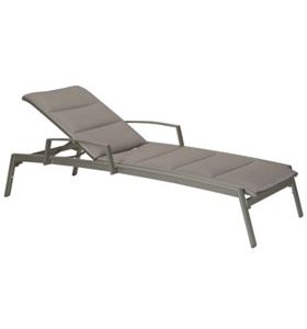 Tropitone Elance Padded Chaise Lounge with Arms 461433PS "Grade A Fabric"