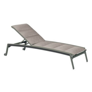 Tropitone Elance Padded Sling Chaise Lounge Armless with Wheels 461132WPS "Grade A Fabric"