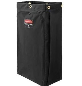 RUBBERMAID 1966888 30 Gal executive canvas bag for high capacity janitorial cleaning carts, vinyl lining, black