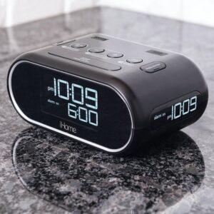 IHome HiH35 Patented LCD Patented Triple Display Alarm Clock with Dual USB Charging