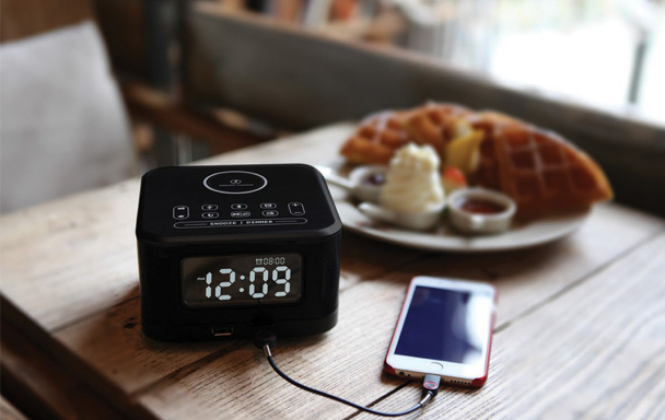 HomTime HS1-WC Bluetooth & Single-Day Alarm Clock with Wireless Charging & Radio - Image 3