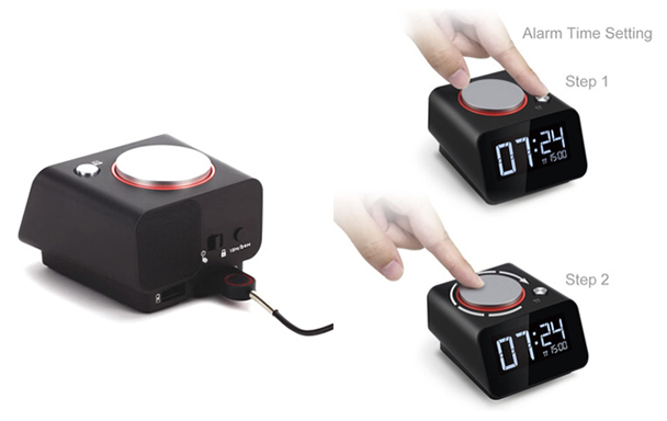 HomTime C1 Mini Single-Day Alarm Clock with Charging Functions - Image 2