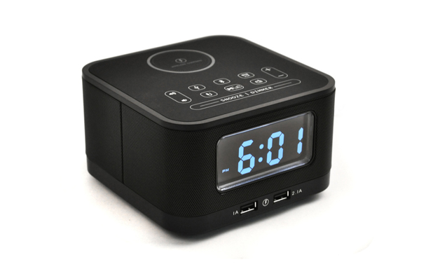 HomTime HS1-WC Bluetooth & Single-Day Alarm Clock with Wireless Charging & Radio