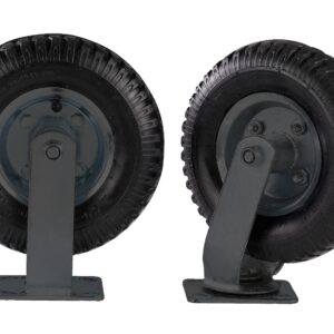 Pressto Valet, 8" All Black Fully Pneumatic Wheels; Set of 4; 2 Rigid/2 Swivel