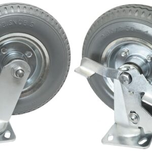 Pressto Valet, 8"Semi-pneumatic Wheels with Brakes; Set of 4; 2 Rigid/2 Swivel