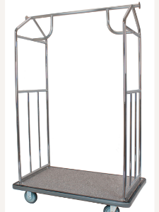 Pressto Valet All-In-One Choice Bellman's Cart; 5" semi-pneumatic wheels