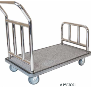 Pressto Valet Utility Cart; Stainless Steel; Grey/Grey Deck; 5" semi-pneumatic wheels