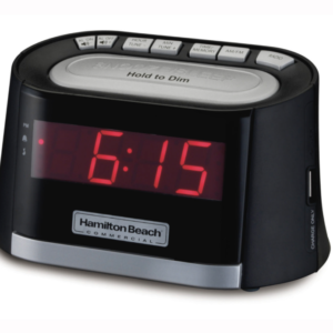 Hamilton Beach, Clock radio 0.9" LED display, USB port, Dimmer Feature, Snooze, AM/FM , Alarm On Indicator, Single day alarm