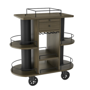 Zafill, Wooden Serving Beverage Cart, item 10174