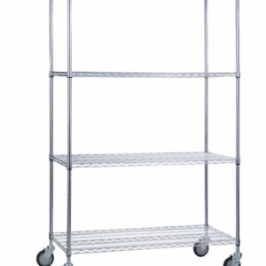 R&B, Rolling Wire Shelving Unit 18x36x78, 4 Wire Shelves , LC183672