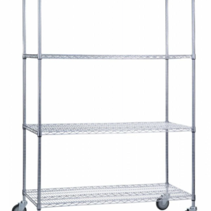 R&B, Rolling Wire Shelving Unit 18x48x78, 4 Wire Shelves, LC184872