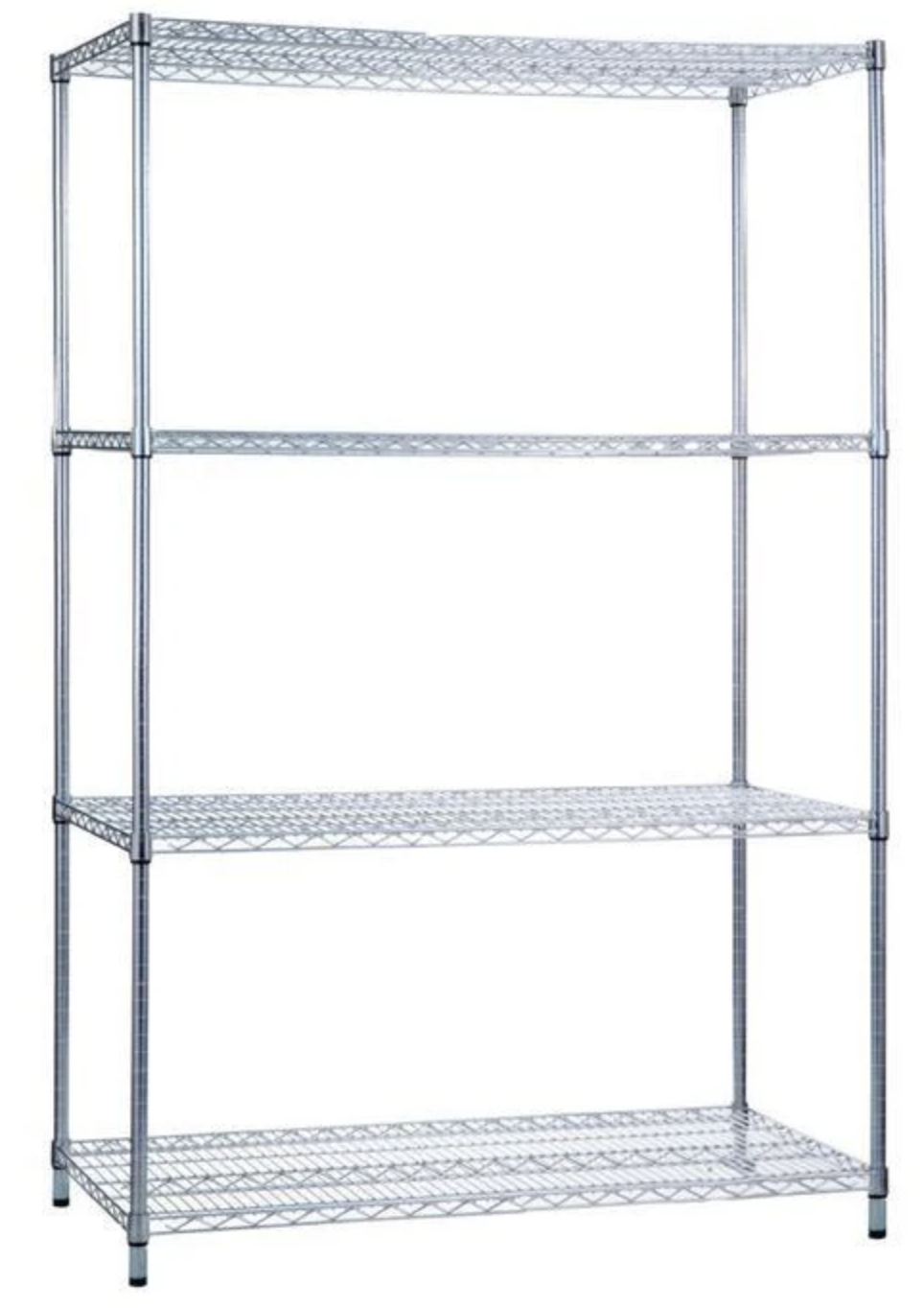 R&B, Stationary Wire Shelving Unit 24x36x72, 4 Wire Shelves, SU243672